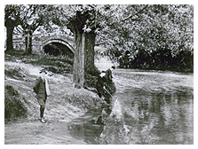 Old picture of the packhorse bridge